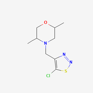 molecular formula C9H14ClN3OS B2577823 4-[(5-Chloro-1,2,3-thiadiazol-4-yl)methyl]-2,5-dimethylmorpholine CAS No. 1210287-28-7