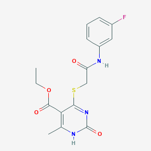 ethyl 4-({[(3-fluorophenyl)carbamoyl]methyl}sulfanyl)-6-methyl-2-oxo-1,2-dihydropyrimidine-5-carboxylate