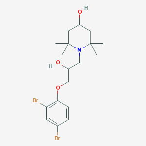 molecular formula C18H27Br2NO3 B2577829 1-[3-(2,4-Dibromophenoxy)-2-hydroxypropyl]-2,2,6,6-tetramethylpiperidin-4-ol CAS No. 946278-75-7