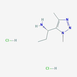molecular formula C7H16Cl2N4 B2577831 (1S)-1-(3,5-二甲基三唑-4-基)丙-1-胺；二盐酸盐 CAS No. 2580101-49-9