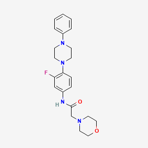 molecular formula C22H27FN4O2 B2577844 N-[3-fluoro-4-(4-phenyl-1-piperazinyl)phenyl]-2-(4-morpholinyl)acetamide CAS No. 692737-20-5