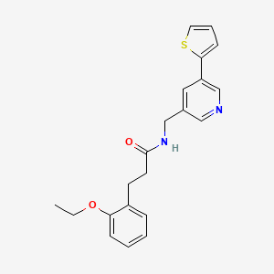 molecular formula C21H22N2O2S B2577847 3-(2-ethoxyphenyl)-N-((5-(thiophen-2-yl)pyridin-3-yl)methyl)propanamide CAS No. 2034485-47-5