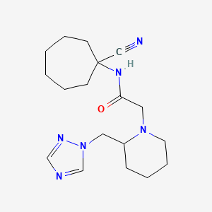 molecular formula C18H28N6O B2577851 N-(1-cyanocycloheptyl)-2-{2-[(1H-1,2,4-triazol-1-yl)methyl]piperidin-1-yl}acetamide CAS No. 1356644-75-1