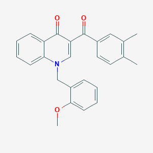 molecular formula C26H23NO3 B2577852 3-(3,4-二甲基苯甲酰)-1-[(2-甲氧基苯基)甲基]-1,4-二氢喹啉-4-酮 CAS No. 904451-28-1