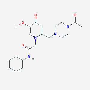 2-(2-((4-acetylpiperazin-1-yl)methyl)-5-methoxy-4-oxopyridin-1(4H)-yl)-N-cyclohexylacetamide