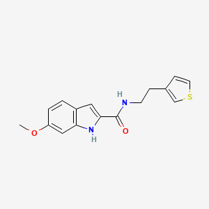molecular formula C16H16N2O2S B2577863 6-甲氧基-N-(2-(噻吩-3-基)乙基)-1H-吲哚-2-甲酰胺 CAS No. 1797871-25-0