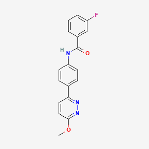 molecular formula C18H14FN3O2 B2577865 3-fluoro-N-(4-(6-methoxypyridazin-3-yl)phenyl)benzamide CAS No. 941895-85-8