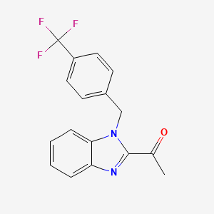 molecular formula C17H13F3N2O B2577868 1-{1-[4-(三氟甲基)苄基]-1H-1,3-苯并咪唑-2-基}-1-乙酮 CAS No. 477871-37-7