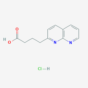 molecular formula C12H13ClN2O2 B2577881 4-(1,8-Naphthyridin-2-yl)butanoic acid;hydrochloride CAS No. 2580216-60-8