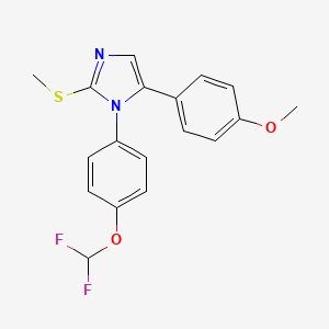 molecular formula C18H16F2N2O2S B2577884 1-(4-(difluoromethoxy)phenyl)-5-(4-methoxyphenyl)-2-(methylthio)-1H-imidazole CAS No. 1226457-04-0