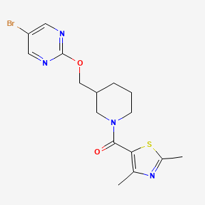 molecular formula C16H19BrN4O2S B2577887 [3-[(5-Bromopyrimidin-2-yl)oxymethyl]piperidin-1-yl]-(2,4-dimethyl-1,3-thiazol-5-yl)methanone CAS No. 2379971-53-4