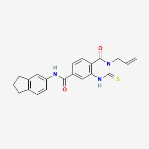 N-(2,3-dihydro-1H-inden-5-yl)-4-oxo-3-prop-2-enyl-2-sulfanylidene-1H-quinazoline-7-carboxamide