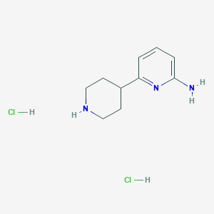 molecular formula C10H17Cl2N3 B2577900 6-(哌啶-4-基)吡啶-2-胺二盐酸盐 CAS No. 2044704-47-2