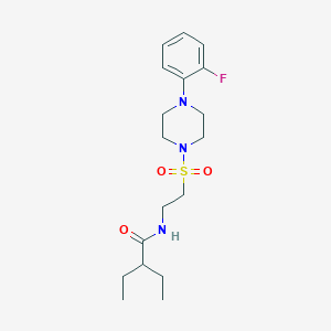 molecular formula C18H28FN3O3S B2577901 2-乙基-N-(2-((4-(2-氟苯基)哌嗪-1-基)磺酰基)乙基)丁酰胺 CAS No. 897613-36-4