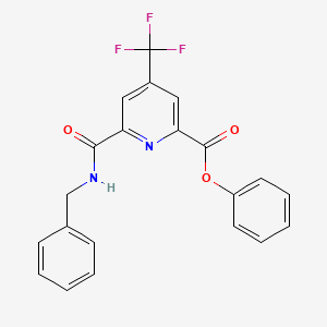 molecular formula C21H15F3N2O3 B2577906 Phenyl 6-[(benzylamino)carbonyl]-4-(trifluoromethyl)-2-pyridinecarboxylate CAS No. 1208653-41-1