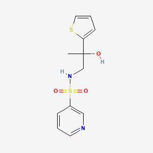 molecular formula C12H14N2O3S2 B2577910 N-(2-hydroxy-2-(thiophen-2-yl)propyl)pyridine-3-sulfonamide CAS No. 1351623-15-8