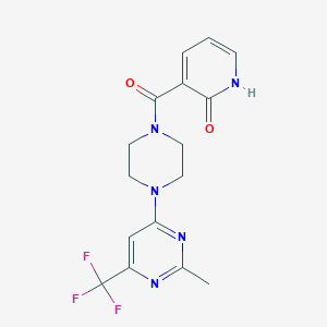 molecular formula C16H16F3N5O2 B2577913 (2-羟基吡啶-3-基)(4-(2-甲基-6-(三氟甲基)嘧啶-4-基)哌嗪-1-基)甲酮 CAS No. 2034602-97-4