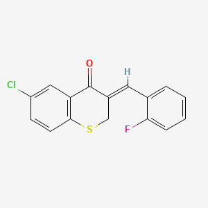 molecular formula C16H10ClFOS B2577915 6-氯-3-[(Z)-(2-氟苯基)亚甲基]-2H-噻吩-4-酮 CAS No. 477864-17-8
