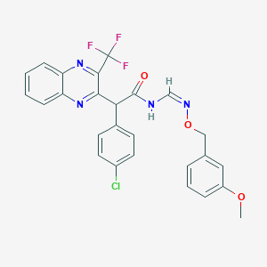 molecular formula C26H20ClF3N4O3 B2577930 2-(4-chlorophenyl)-N-[(1Z)-{[(3-methoxyphenyl)methoxy]imino}methyl]-2-[3-(trifluoromethyl)quinoxalin-2-yl]acetamide CAS No. 338391-62-1