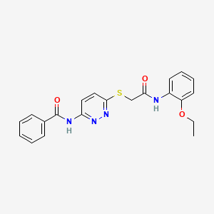 molecular formula C21H20N4O3S B2577933 N-(6-((2-((2-乙氧基苯基)氨基)-2-氧代乙基)硫代)哒嗪-3-基)苯甲酰胺 CAS No. 1021075-34-2