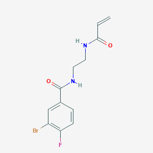 molecular formula C12H12BrFN2O2 B2577934 3-Bromo-4-fluoro-N-[2-(prop-2-enoylamino)ethyl]benzamide CAS No. 1436057-29-2