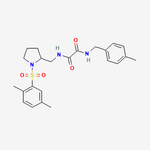 molecular formula C23H29N3O4S B2577946 N1-((1-((2,5-dimethylphenyl)sulfonyl)pyrrolidin-2-yl)methyl)-N2-(4-methylbenzyl)oxalamide CAS No. 896284-35-8