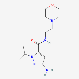 molecular formula C13H23N5O2 B2577951 3-Amino-1-isopropyl-N-(2-morpholin-4-ylethyl)-1H-pyrazole-5-carboxamide CAS No. 2101195-55-3