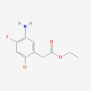 molecular formula C10H11BrFNO2 B2577959 Ethyl 2-(5-amino-2-bromo-4-fluorophenyl)acetate CAS No. 1442471-26-2