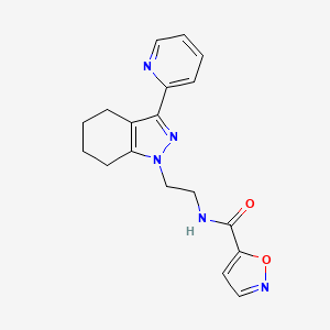 molecular formula C18H19N5O2 B2577961 N-(2-(3-(pyridin-2-yl)-4,5,6,7-tetrahydro-1H-indazol-1-yl)ethyl)isoxazole-5-carboxamide CAS No. 1797975-72-4