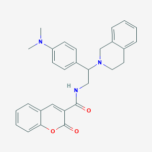molecular formula C29H29N3O3 B2577965 N-(2-(3,4-dihydroisoquinolin-2(1H)-yl)-2-(4-(dimethylamino)phenyl)ethyl)-2-oxo-2H-chromene-3-carboxamide CAS No. 932505-88-9
