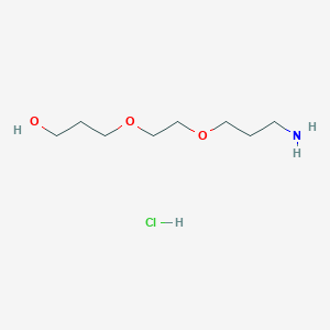molecular formula C8H20ClNO3 B2577966 3-[2-(3-Aminopropoxy)ethoxy]propan-1-ol;hydrochloride CAS No. 2416236-19-4