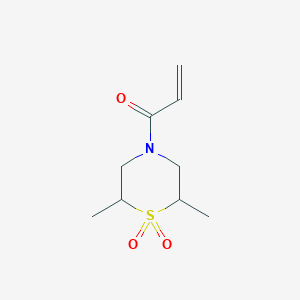 molecular formula C9H15NO3S B2577968 1-(2,6-Dimethyl-1,1-dioxo-1,4-thiazinan-4-yl)prop-2-en-1-one CAS No. 1934738-73-4