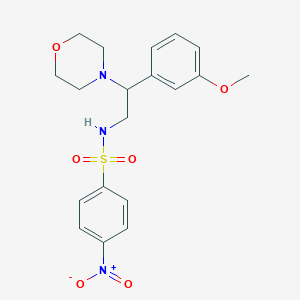 molecular formula C19H23N3O6S B2577972 N-(2-(3-甲氧基苯基)-2-吗啉乙基)-4-硝基苯磺酰胺 CAS No. 941977-69-1