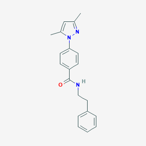 molecular formula C20H21N3O B257798 4-(3,5-dimethyl-1H-pyrazol-1-yl)-N-(2-phenylethyl)benzamide 