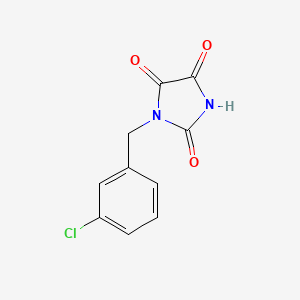 molecular formula C10H7ClN2O3 B2577982 1-[(3-Chlorophenyl)methyl]imidazolidine-2,4,5-trione CAS No. 341966-51-6