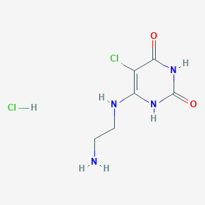 molecular formula C6H10Cl2N4O2 B2577988 6-((2-Aminoethyl)amino)-5-chloropyrimidine-2,4(1H,3H)-dione hydrochloride CAS No. 399549-96-3