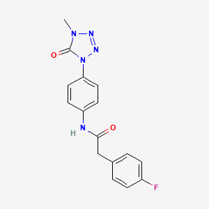 molecular formula C16H14FN5O2 B2577994 2-(4-氟苯基)-N-(4-(4-甲基-5-氧代-4,5-二氢-1H-四唑-1-基)苯基)乙酰胺 CAS No. 1396682-95-3