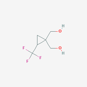 molecular formula C6H9F3O2 B2578000 [1-(Hydroxymethyl)-2-(trifluoromethyl)cyclopropyl]methanol CAS No. 2416231-75-7