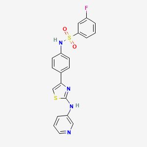 molecular formula C20H15FN4O2S2 B2578003 3-氟-N-(4-(2-(吡啶-3-基氨基)噻唑-4-基)苯基)苯磺酰胺 CAS No. 1797727-80-0