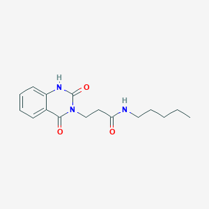 molecular formula C16H21N3O3 B2578004 3-(2,4-二氧代-1H-喹唑啉-3-基)-N-戊基丙酰胺 CAS No. 688773-78-6