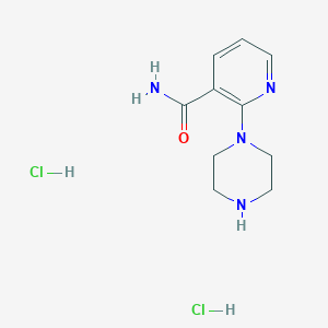 molecular formula C10H16Cl2N4O B2578005 2-Piperazin-1-ylnicotinamide dihydrochloride CAS No. 87394-52-3; 87394-64-7