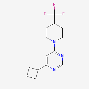 molecular formula C14H18F3N3 B2578006 4-Cyclobutyl-6-[4-(trifluoromethyl)piperidin-1-yl]pyrimidine CAS No. 2415466-05-4