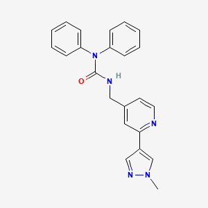 molecular formula C23H21N5O B2578011 3-((2-(1-甲基-1H-吡唑-4-基)吡啶-4-基)甲基)-1,1-二苯基脲 CAS No. 2034290-63-4