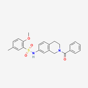 molecular formula C24H24N2O4S B2578014 N-(2-benzoyl-1,2,3,4-tetrahydroisoquinolin-7-yl)-2-methoxy-5-methylbenzenesulfonamide CAS No. 955777-02-3