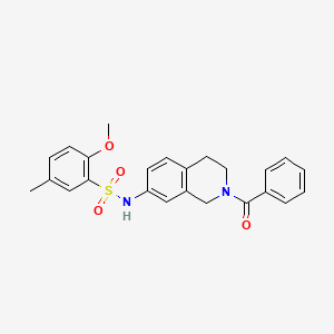 molecular formula C24H24N2O4S B2578014 N-(2-苯甲酰-1,2,3,4-四氢异喹啉-7-基)-2-甲氧基-5-甲基苯磺酰胺 CAS No. 955777-02-3