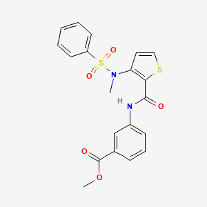 molecular formula C20H18N2O5S2 B2578017 3-(3-(N-甲基苯磺酰胺)噻吩-2-甲酰胺)苯甲酸甲酯 CAS No. 1116017-49-2