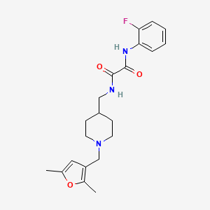 molecular formula C21H26FN3O3 B2578024 N1-((1-((2,5-dimethylfuran-3-yl)methyl)piperidin-4-yl)methyl)-N2-(2-fluorophenyl)oxalamide CAS No. 1235036-95-9