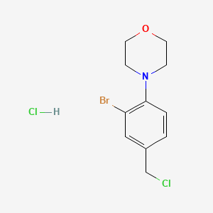 molecular formula C11H14BrCl2NO B2578028 4-(2-Bromo-4-(chloromethyl)phenyl)morpholine hydrochloride CAS No. 2138041-85-5