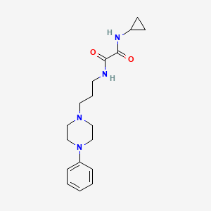 molecular formula C18H26N4O2 B2578033 N1-cyclopropyl-N2-(3-(4-phenylpiperazin-1-yl)propyl)oxalamide CAS No. 1049509-52-5