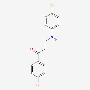 molecular formula C15H13BrClNO B2578035 1-(4-Bromophenyl)-3-(4-chloroanilino)-1-propanone CAS No. 58154-03-3